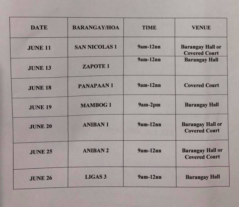 FREE RABIES VACCINATION SCHEDULE FOR THE MONTH OF JUNE 2019 | Bacoor