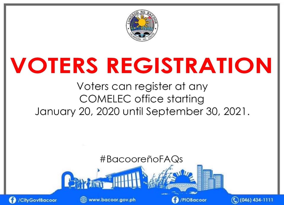 Mga Paalala Ukol sa Voter’s Registration | Bacoor Government Center