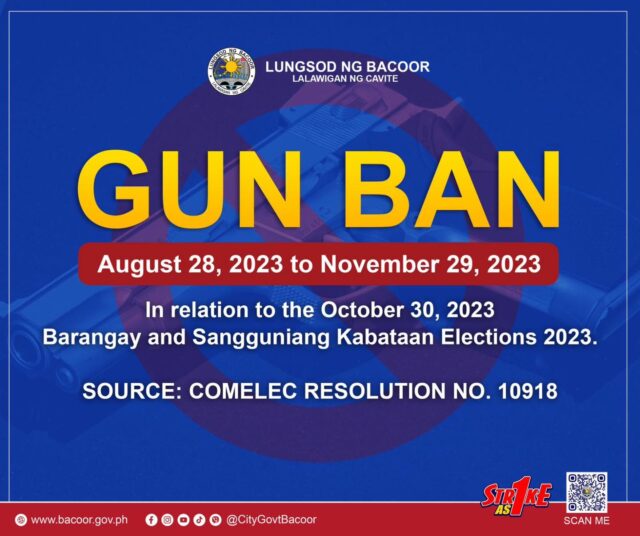 COMELEC Resolution No. 10918 “GUN BAN” Bacoor Government Center