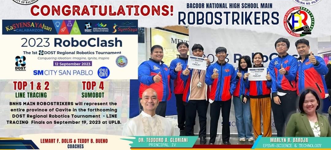 Pambato ng Bacoor National High School – Main o ang ROBOSTRIKERS, Nag ...