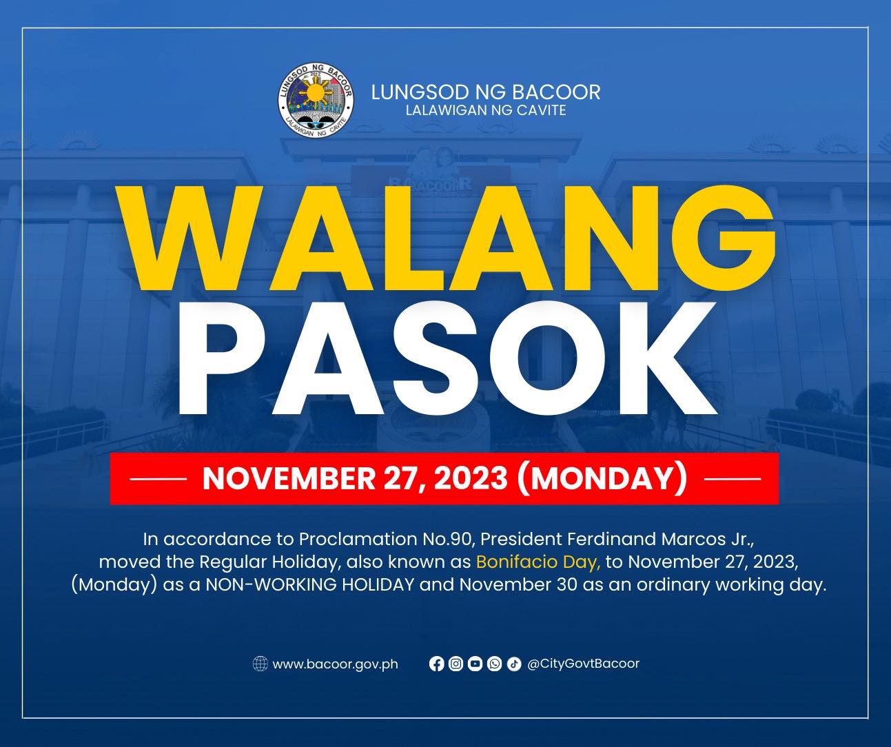 november 9 holiday philippines 2024