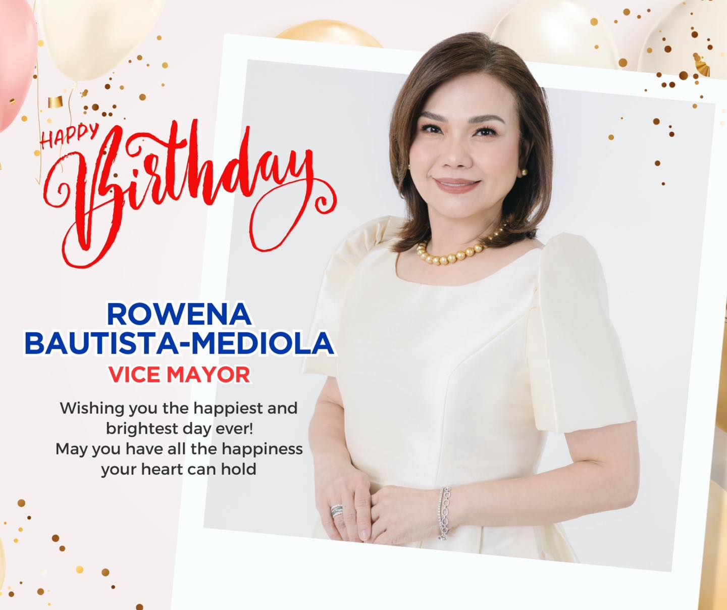 Happy Birthday, Vice Mayor Rowena Bautista-Mendiola! | Bacoor ...