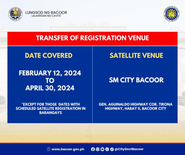 Announcement: Voter Registration | Bacoor Government Center